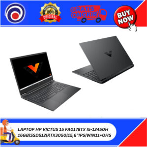 LAPTOP HP VICTUS 15 FA0178TX I5 12450H|16GB|SSD512|RTX3050|15,6″IPS|W11