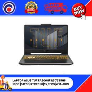 LAPTOP ASUS TUF FA506NF R5 7535HS|16GB |512GB|RTX2050|15,6″FHD|W11+OHS