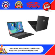 LAPTOP MSI MODERN 14-C12M I5-1235U 8GB|SSD512|14″FHD|iris XE|W11+OHS