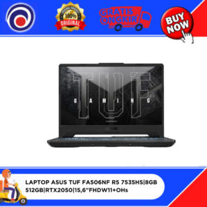 LAPTOP ASUS TUF FA506NF R5 7535HS|8GB|512GB|RTX2050|15,6″FHD|W11+OHS