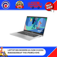 LAPTOP MSI MODERN 14-C12M I3-1215U 8GB|SSD256|14″FHD IPS|W11+OHS