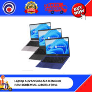 Laptop ADVAN SOULMATE|N4020 RAM 4GB|EMMC 128GB|14’|W11