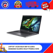 LAPTOP ACER A514-56P I5 1335U 16GB|SSD 512|IRIS XE|14″IPS|W11+OHS